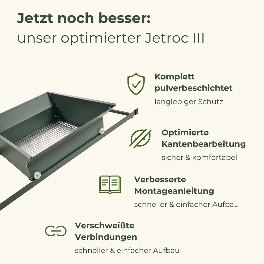 Jetroc III Kompostsieb für Schubkarre – stabil, sauber, effizient